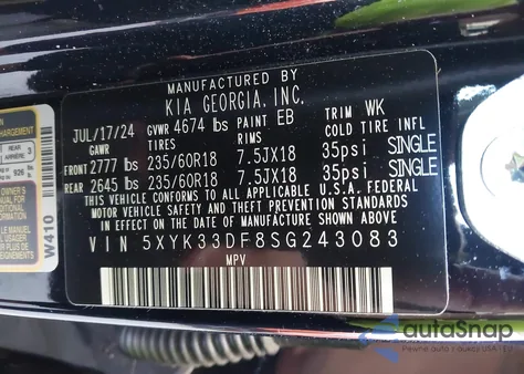 2025 Kia Sportage Ex from USA, damaged, VIN 5XYK33DF8SG243083